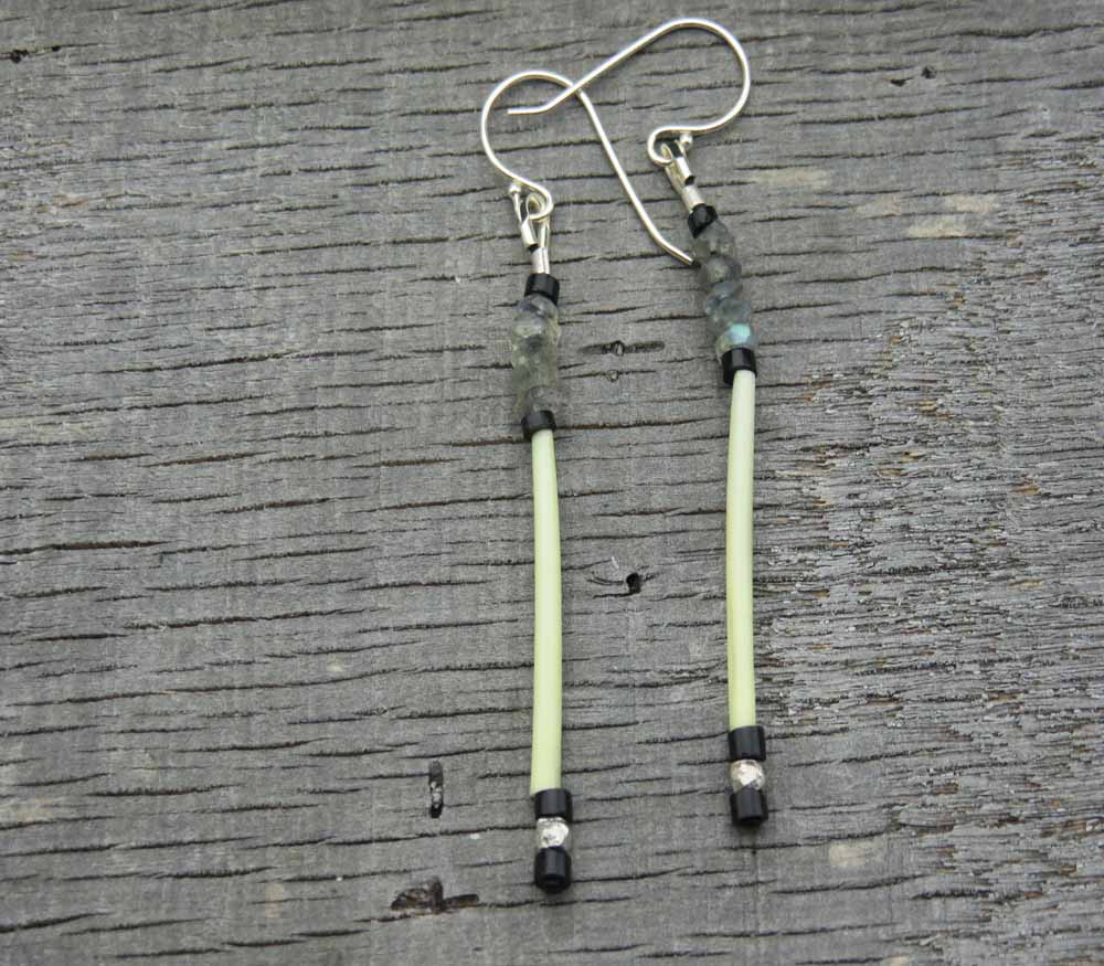 Quill Earrings Porcupine and Labradorite